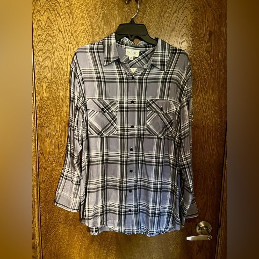 June & Ivy Plaid Top